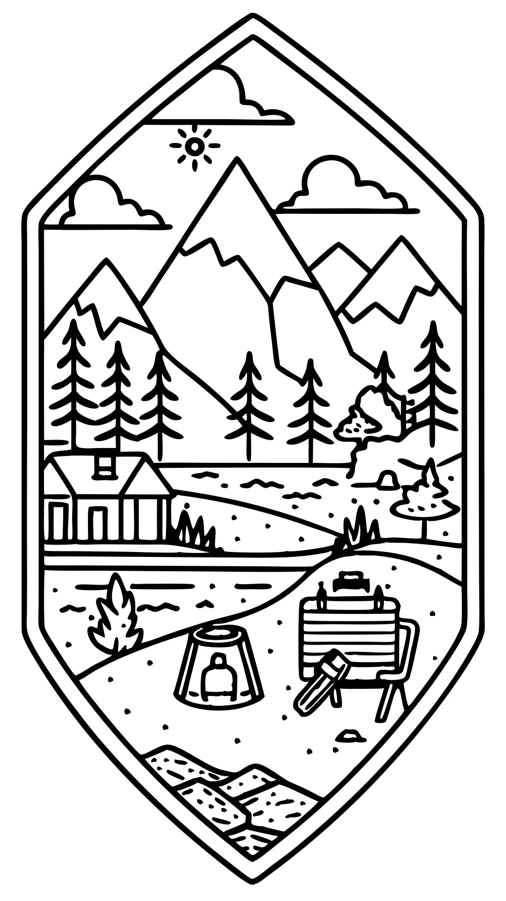 hiking coloring pages